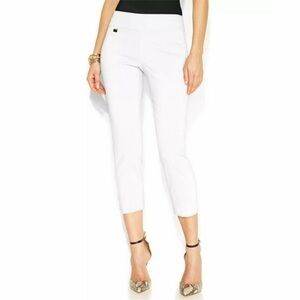 Alfani Tummy Control White Cropped Pants Size 14